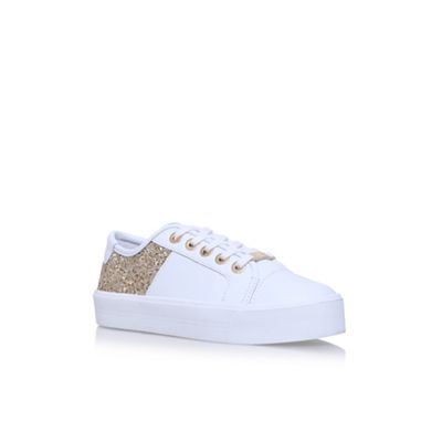 White Louise flat lace up sneakers